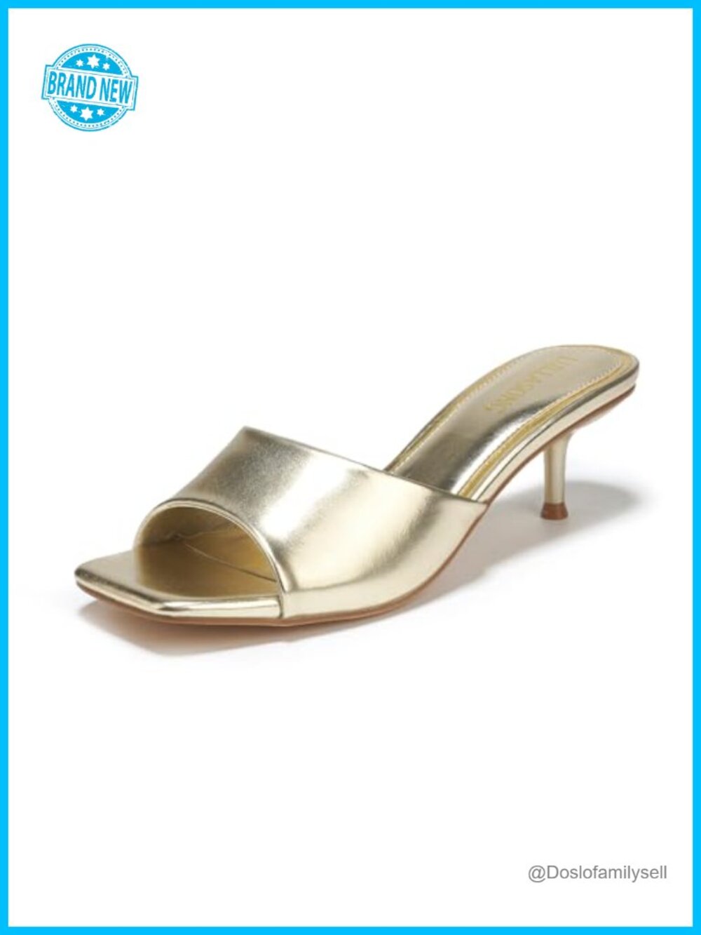 Kitten Heel Slide Sandals 2 Inch Slip On Open Toe Slingback